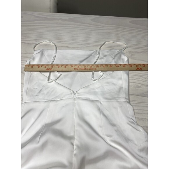 Lulus Here's to Love White Satin Backless Column Maxi Dress NWOT Size S Small - Picture 9 of 12